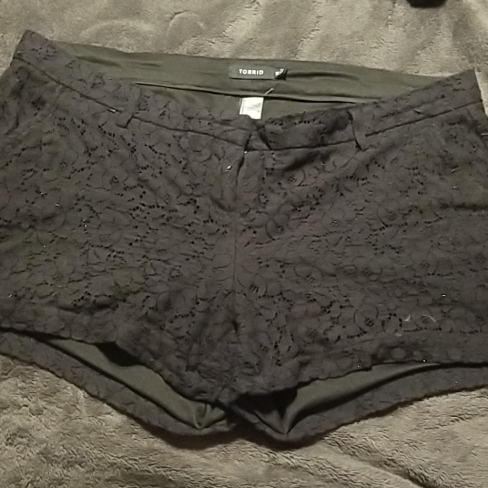 Black lace shorts